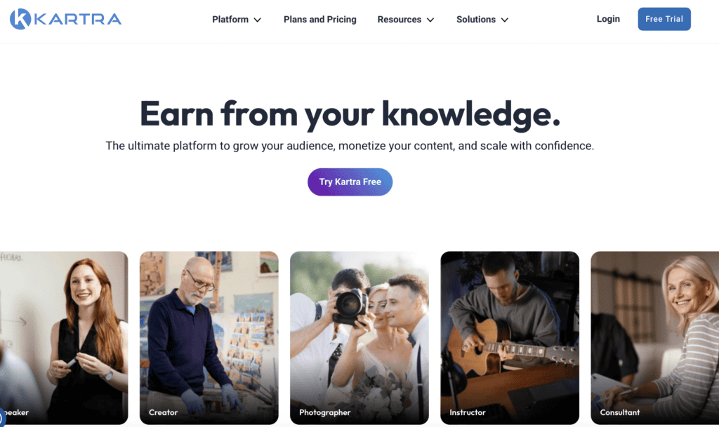 kartra homepage